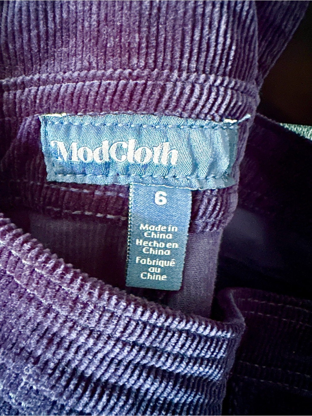 NWT ModCloth Rainbow With Me Corduroy Overalls Vintage Navy Size 6 - Picture 7 of 9